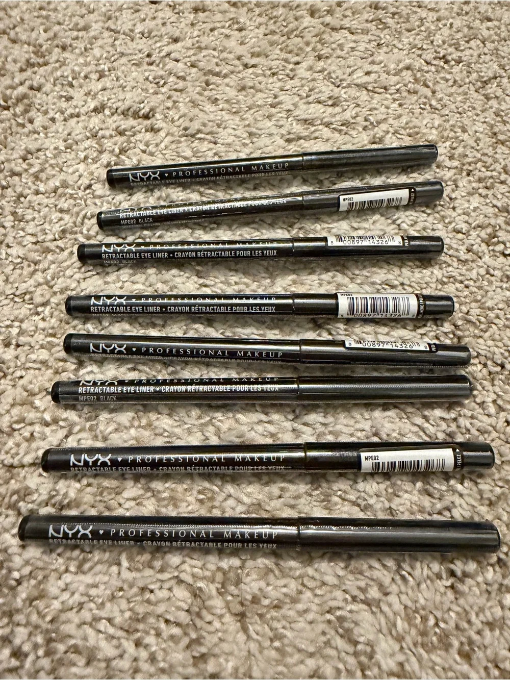 NYX Black Retractable Eye Liner (8) NWT